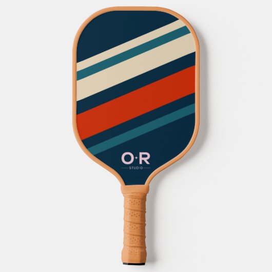 Logo Retro Red White en Blue Pickleball Paddle (Achterkant)