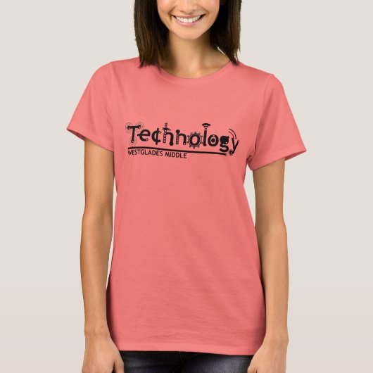 Logo- (ringer) meisjes van de Klasse van de Techno T-shirt (Voorkant)