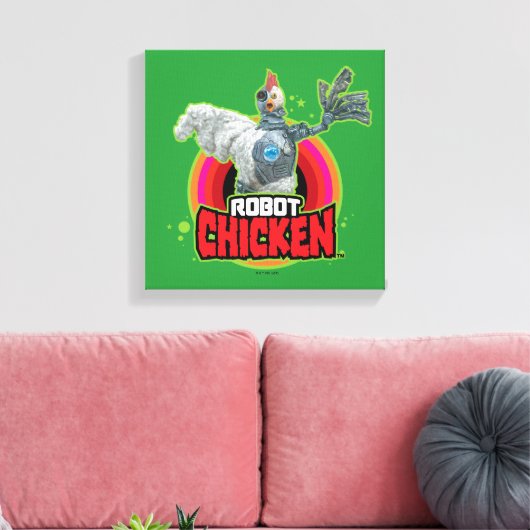 Logo Robot Chicken Character Canvas Afdruk (Insitu (Woonkamer))