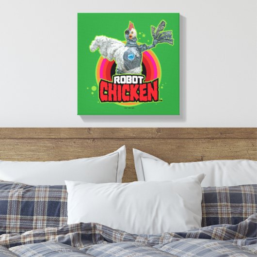 Logo Robot Chicken Character Canvas Afdruk (Insitu (Slaapkamer))