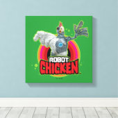 Logo Robot Chicken Character Canvas Afdruk (Insitu (Houten vloer))