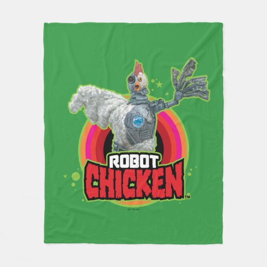 Logo Robot Chicken Character Fleece Deken (Voorkant)