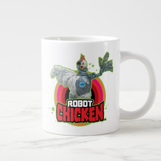 Logo Robot Chicken Character Grote Koffiekop (Rechts)