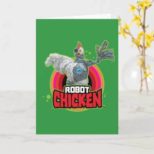 Logo Robot Chicken Character Kaart (Gele Bloem)