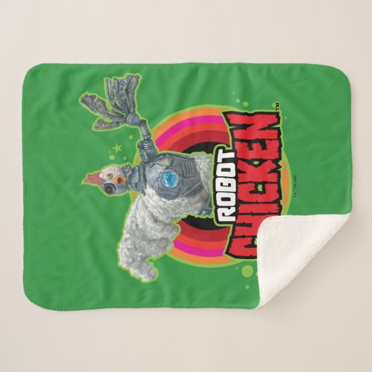 Logo Robot Chicken Character Sherpa Deken (Voorkant (horizontaal))