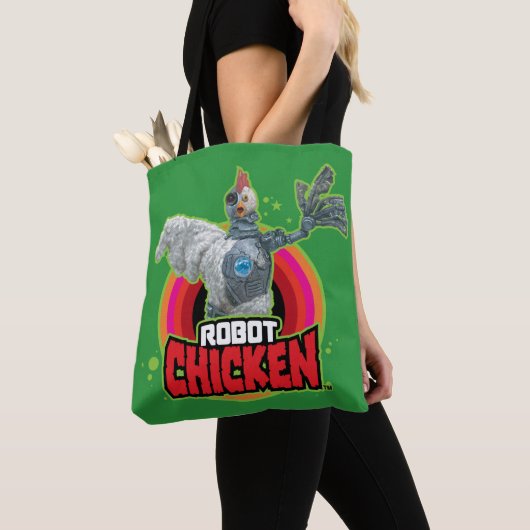 Logo Robot Chicken Character Tote Bag (Dichtbij)