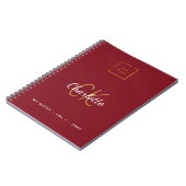 Logo rode monogram moderne zakelijke notitieboek (Linkerzijde)