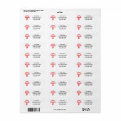 Logo rode paraplu aangepaste retouradreslabels etiket (Full Sheet)
