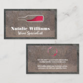 Logo rode wijn | Rustische achtergrond Visitekaartje (Voorkant / Achterkant)