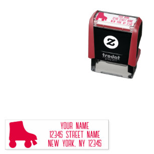 Logo roller skate aangepast retouradres zelfinktende stempel