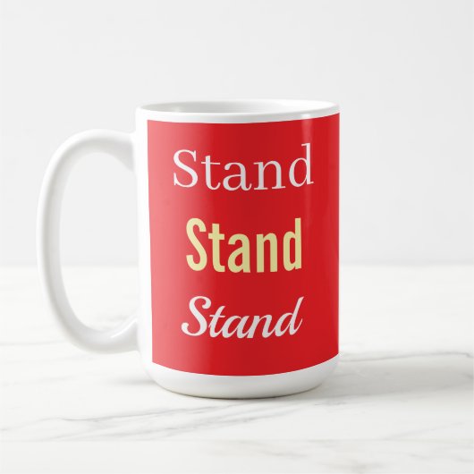 Logo Rood Staan Koffiemok (Links)