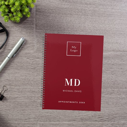 Logo rood wit monogram beginletters bedrijf 2027 planner