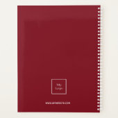 Logo rood wit monogram beginletters bedrijf 2027 planner (Achterkant)