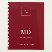 Logo rood wit monogram beginletters bedrijf 2027 planner (Voorkant)