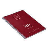 Logo rood wit monogram initialen bedrijf notitieboek (Rechterzijde)