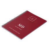 Logo rood wit monogram initialen bedrijf notitieboek (Linkerzijde)
