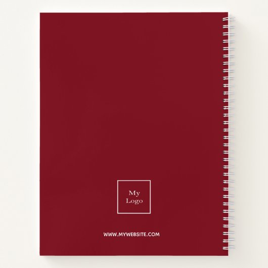 Logo rood wit monogram initialen bedrijf notitieboek (Achterkant)