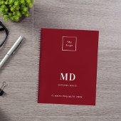 Logo rood wit monogram initialen bedrijf notitieboek