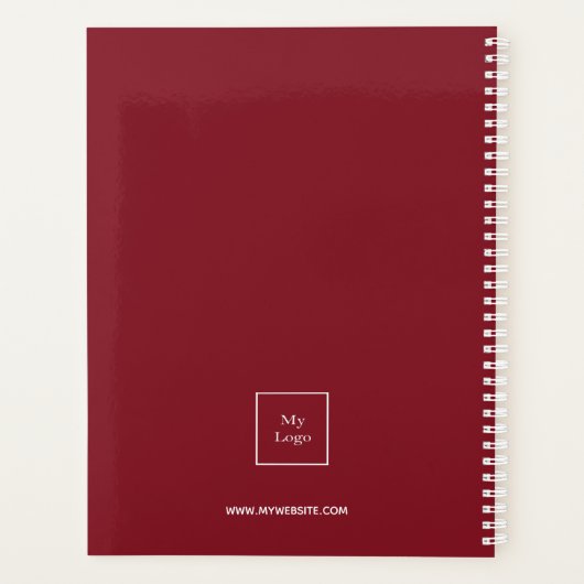 Logo rood wit monogram initialen Business 2026 Planner (Achterkant)