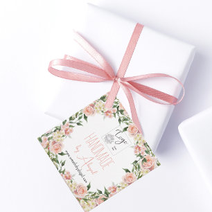 Logo Roos Bloemen Handgemaakte Crafting Business P Bedankjes Labels