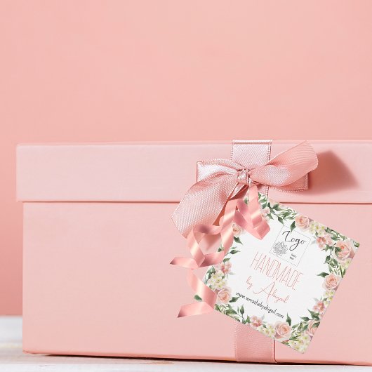 Logo Roos Bloemen Handgemaakte Crafting Business P Bedankjes Labels