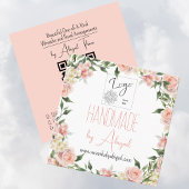 Logo Roos Bloemen Handgemaakte Crafting Visitekaar Vierkante Visitekaartje