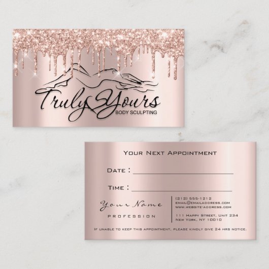 Logo Roos-Drip-kaart opschuiven Afsprakenkaartje (Voorkant / Achterkant)