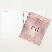 Logo roos Gold Pink Drips Monogram Zakelijk Planner (Display)