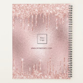 Logo roos Gold Pink Drips Monogram Zakelijk Planner (Achterkant)