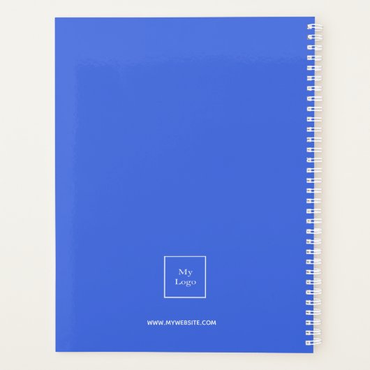 Logo Royal Blue Monogram initialen Business 2026 Planner (Achterkant)