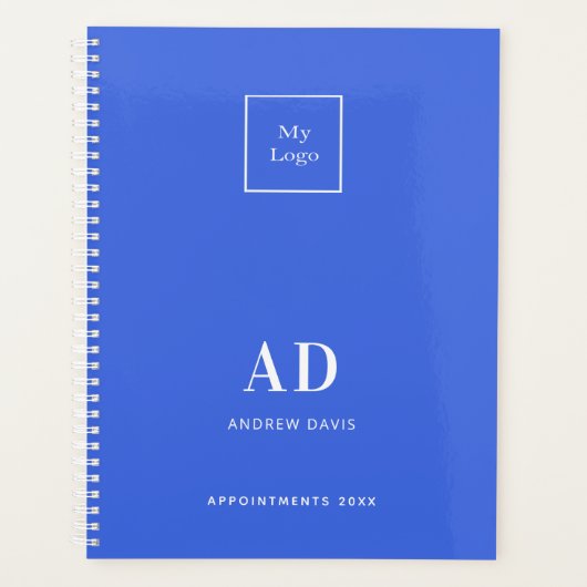 Logo Royal Blue Monogram initialen Business 2026 Planner (Voorkant)