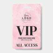 Logo Roze All Access Pass VIP Evenement Badge (Achterkant)