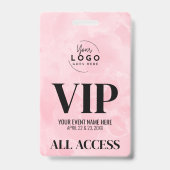 Logo Roze All Access Pass VIP Evenement Badge (Voorzijde)