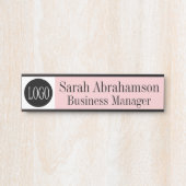 Logo Roze bedrijfsdeurteken voor zakelijke Kantoor Deurbordje (Voorkant)