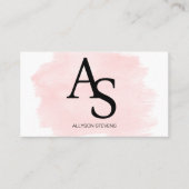 Logo roze borstelharen make-up qr code visitekaartje (Voorkant)