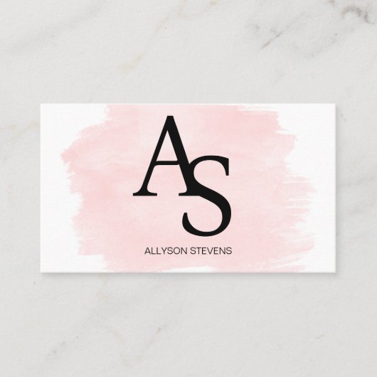 Logo roze borstelharen make-up qr code visitekaartje (Voorkant)