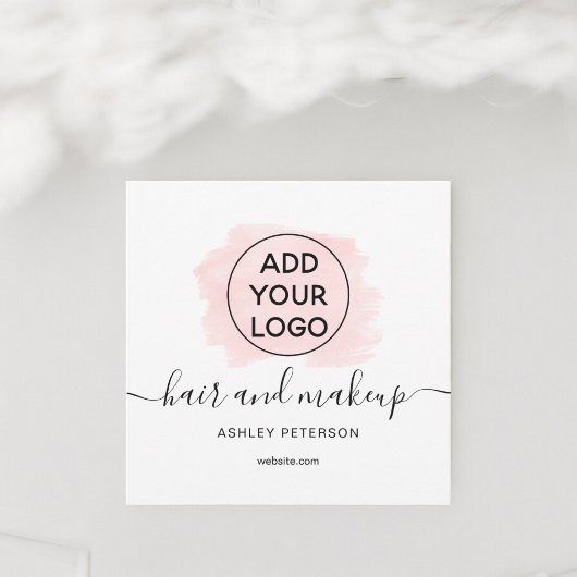 Logo roze borstelslag typografie haar make-up kaart