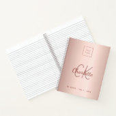 Logo roze goud elegant monogram zakelijk notitieboek (Binnen)