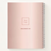 Logo roze goud elegant monogram zakelijk notitieboek (Achterkant)