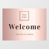 Logo roze goud metalen business welkom raamsticker (Vel)