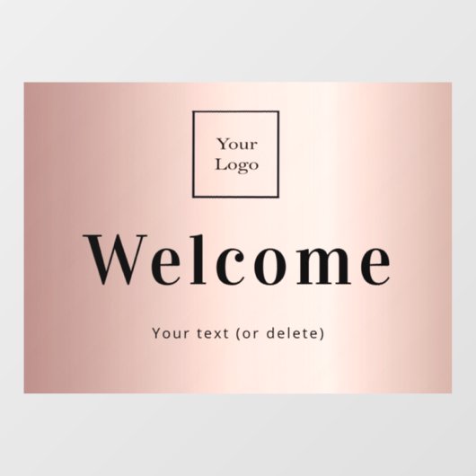 Logo roze goud metalen business welkom raamsticker (Vel)