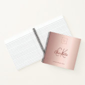 Logo roze goud monogram bedrijf notitieboek (Binnen)