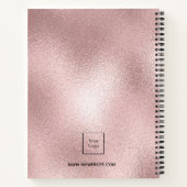 Logo roze goud roze monogram initiaal bedrijf notitieboek (Achterkant)