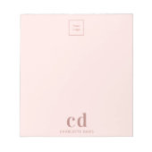 Logo roze goud roze monogram zakelijke onderneming notitieblok (Voorkant)