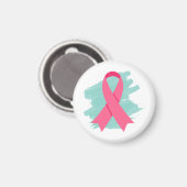 Logo Roze Lint Borstkanker Bewustzijn Magneet (Voorkant / Achterkant)