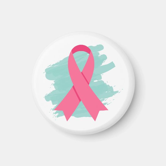 Logo Roze Lint Borstkanker Bewustzijn Magneet (Voorkant)