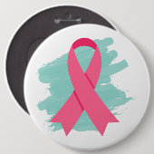 Logo Roze Lint Borstkanker Bewustzijn Ronde Button 6,0 Cm (Voorkant /achterkant)