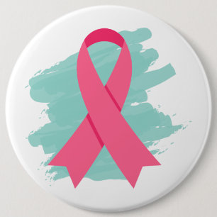 Logo Roze Lint Borstkanker Bewustzijn Ronde Button 6,0 Cm
