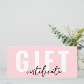 Logo Roze Minimaal Zakelijk Cadeaubon (Staand voorkant)