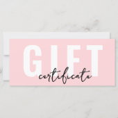 Logo Roze Minimaal Zakelijk Gift Certificaat (Voorkant)